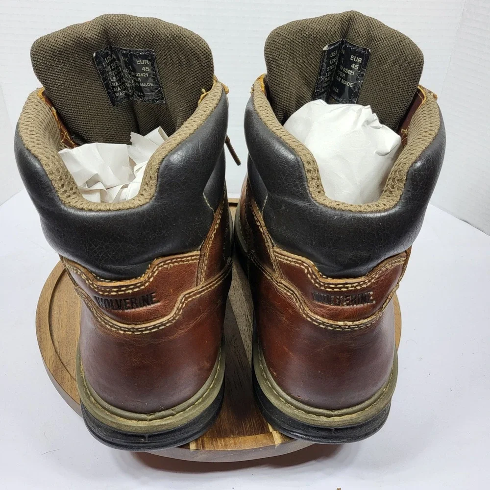 Wolverine Raider MultiShox Contour Welt Work Boot Men 12 EW Brown Leather W02421
